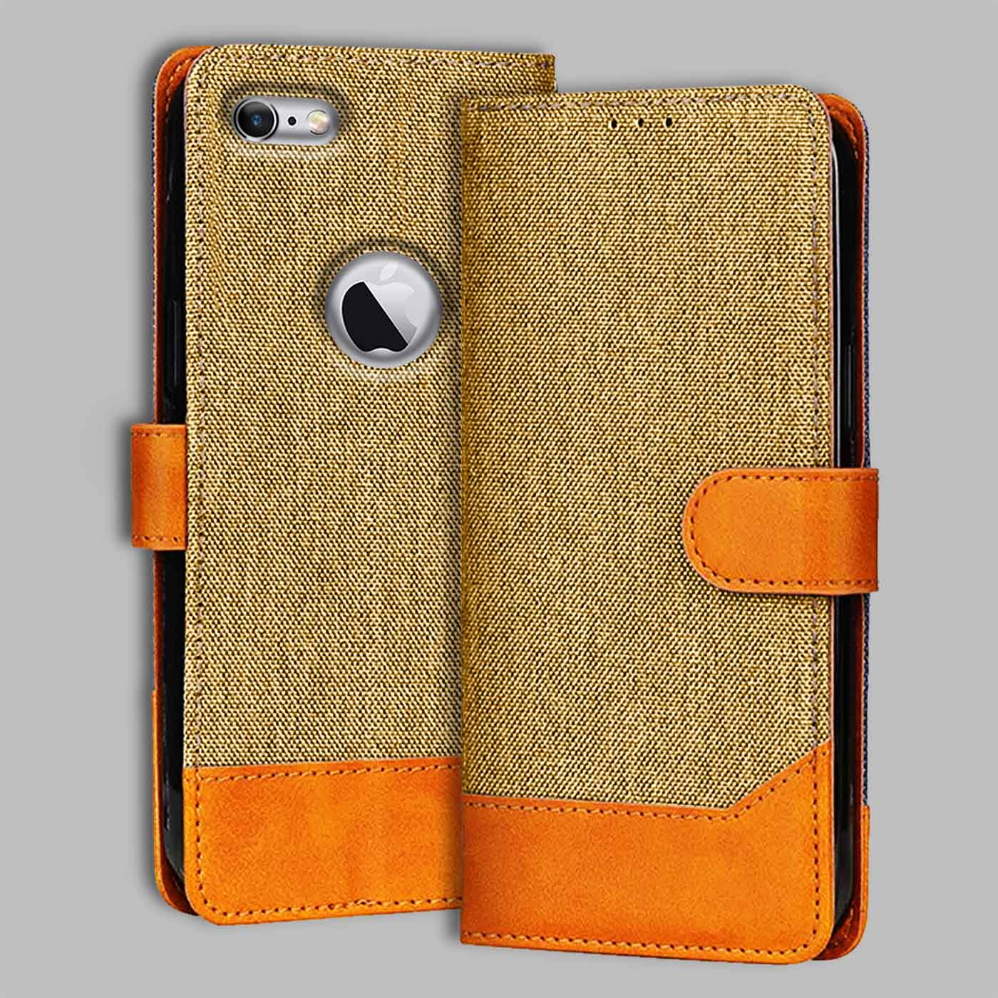 Accesorios Apple iPhone 6S denim flip cover – Light Brown – Image 1 #color_light b