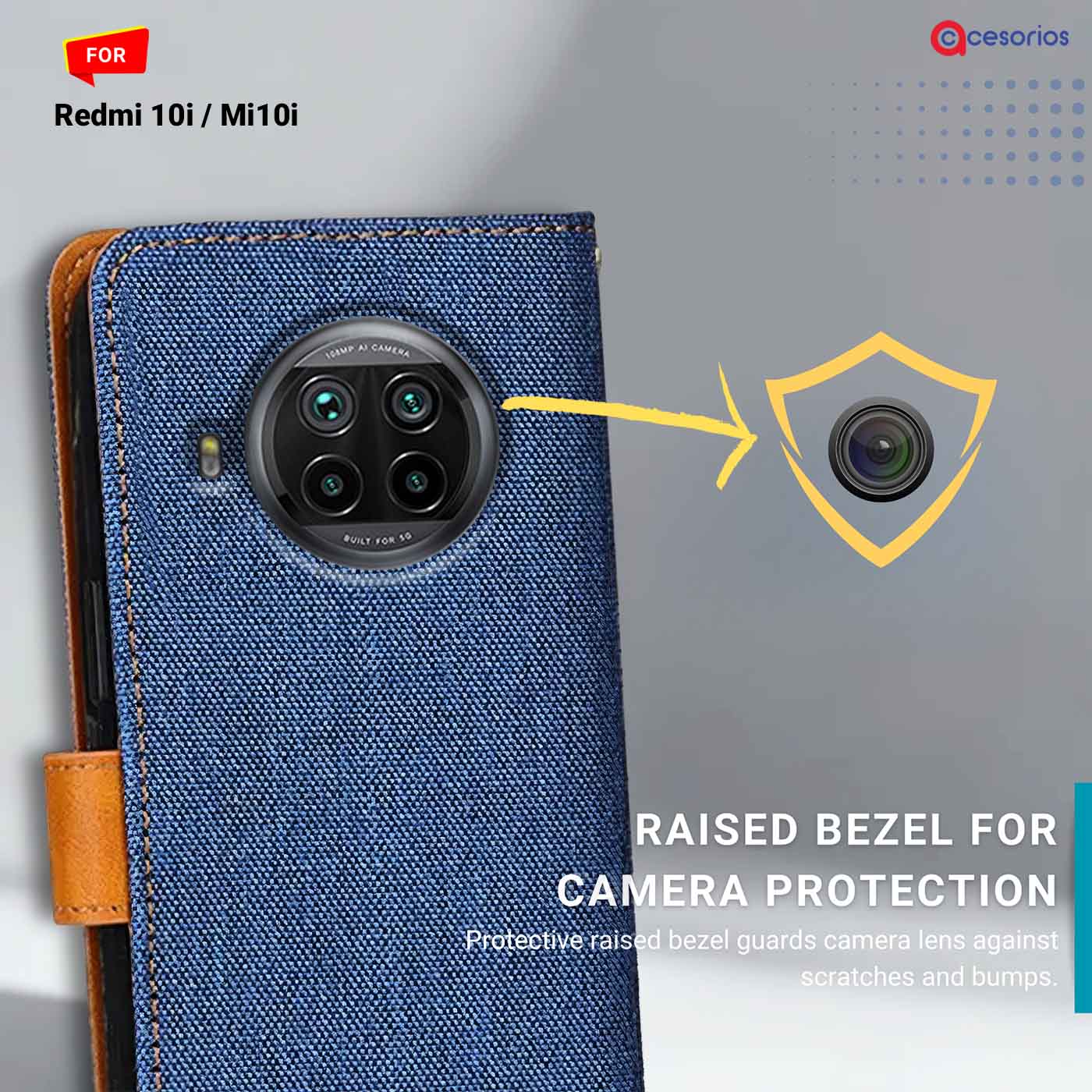 Accesorios Mi10I denim flip cover – Blue – Image 2 #color_