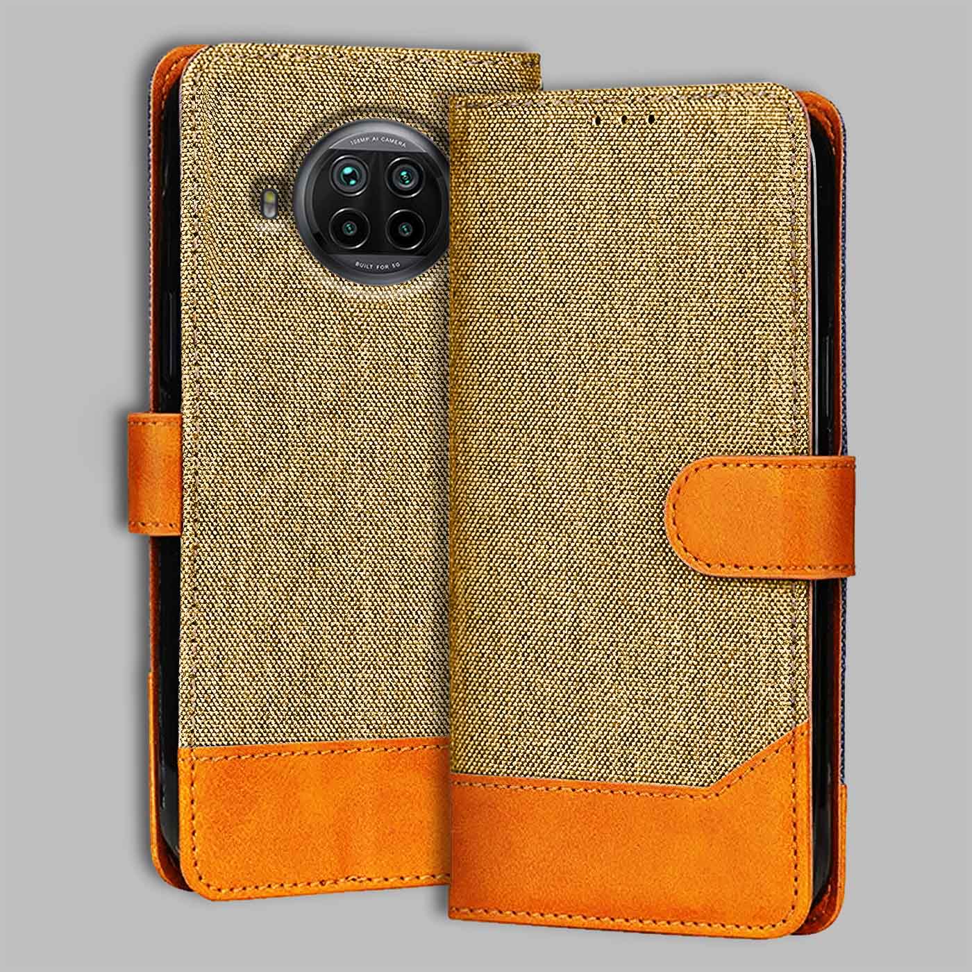 Accesorios Mi10I denim flip cover – Light Brown – Image 1 #color_light b