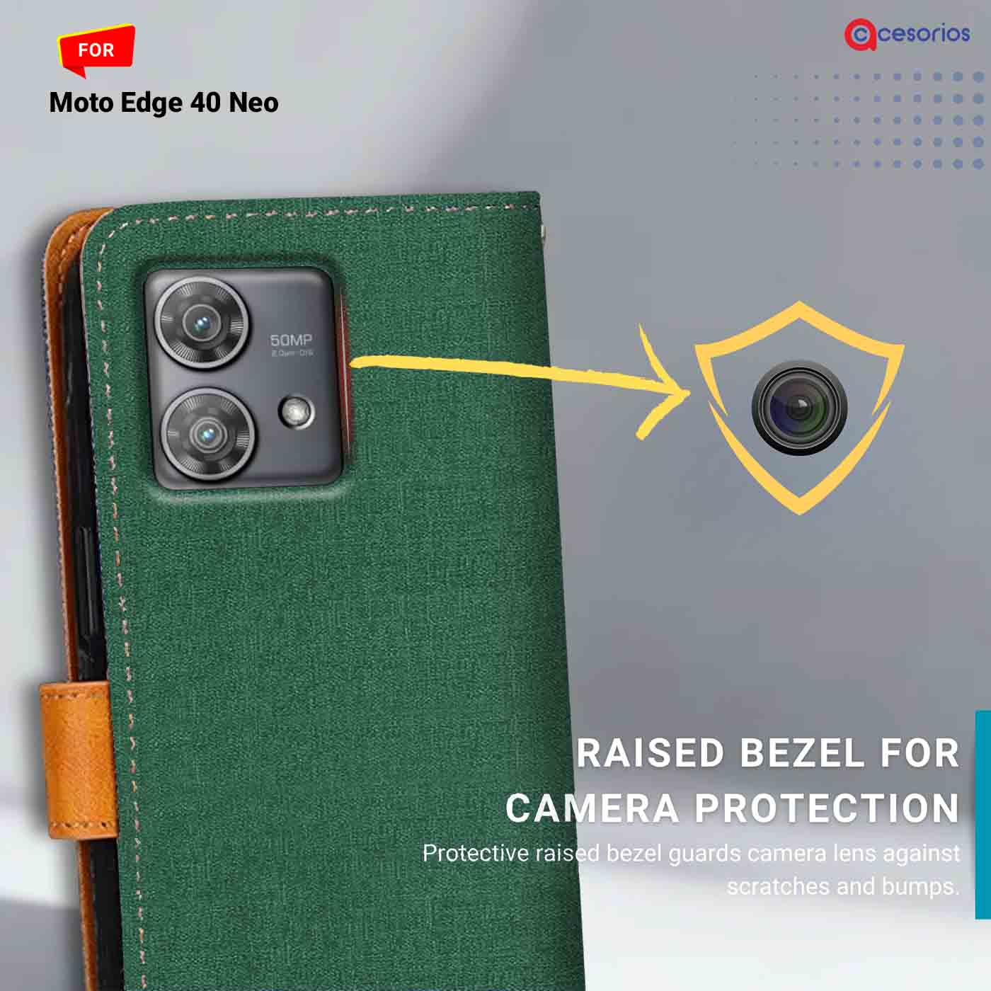 Accesorios Moto Edge 40 Neo denim flip cover – Green – Image 2 #color_g