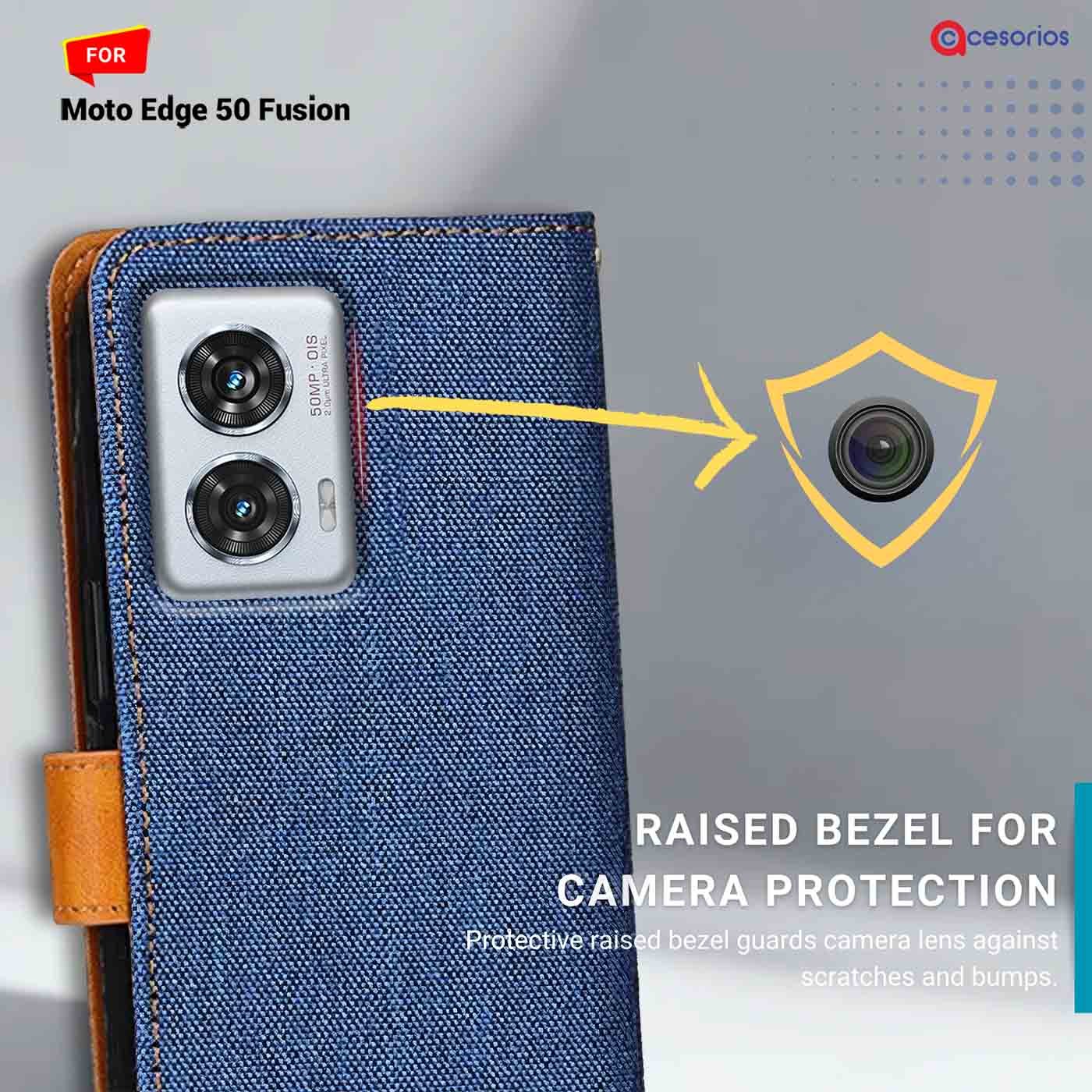 Accesorios Moto Edge 50 Fusion denim flip cover – Blue – Image 2 #color_