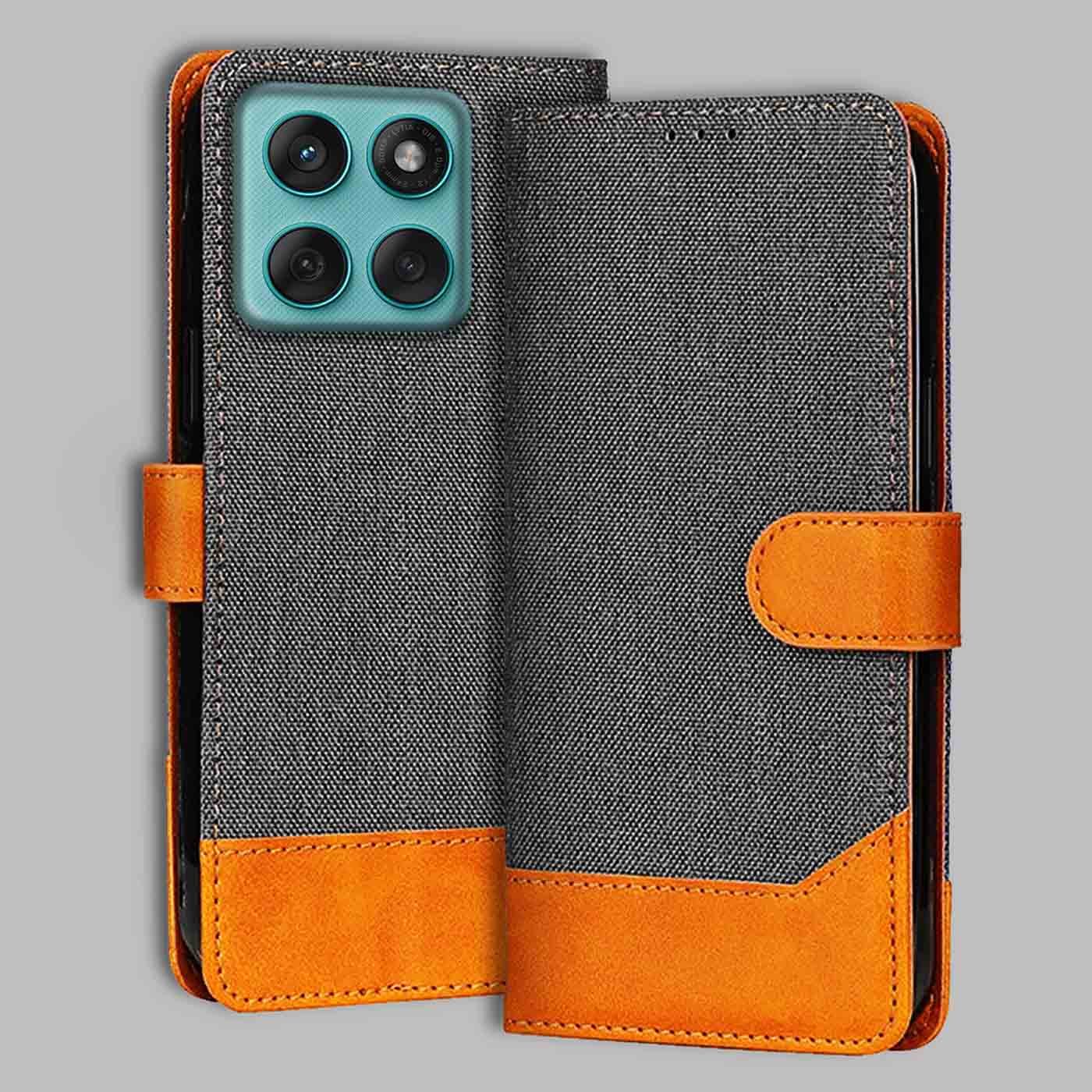Accesorios Moto Edge 60 Fusion denim flip cover – Grey – Image 1 #color_