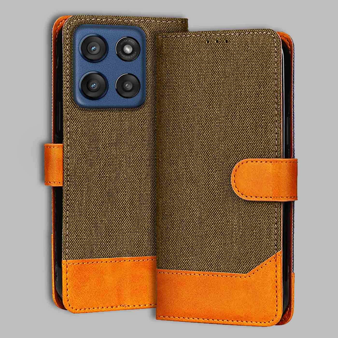 Accesorios Moto Edge 60 Stylus denim flip cover – Dark Brown – Image 1 #color_dark b