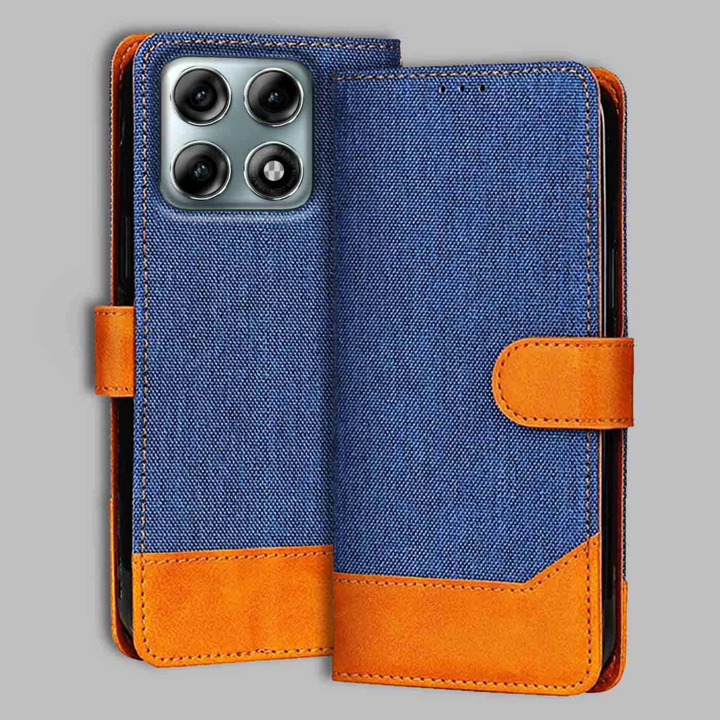 Moto Edge 70 Pro 5G flip cover in Blue — front view by Accesorios