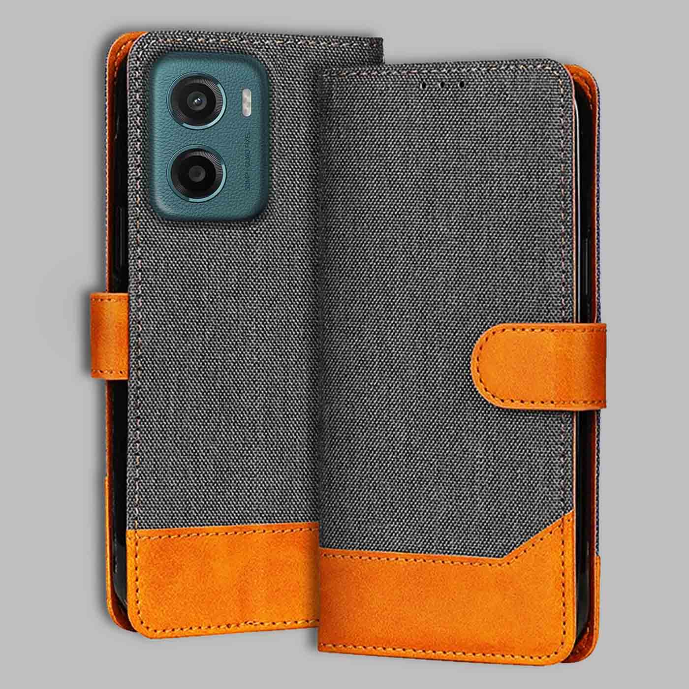 Accesorios Moto G05 5G denim flip cover – Grey – Image 1 #color_