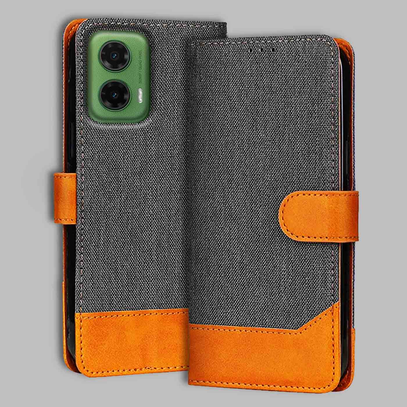 Accesorios Moto G35 denim flip cover – Grey – Image 1 #color_