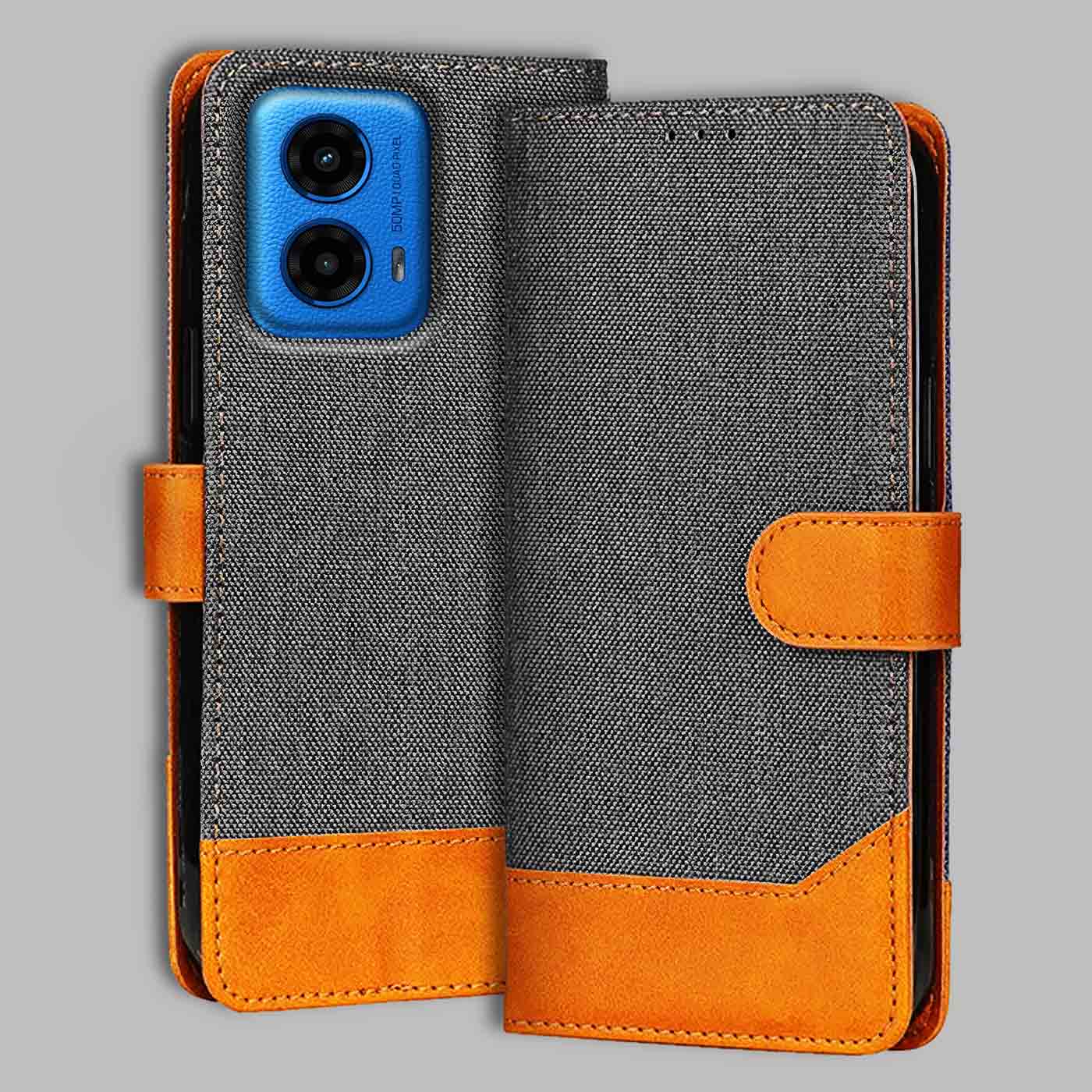 Accesorios Moto G45 5G denim flip cover – Grey – Image 1 #color_