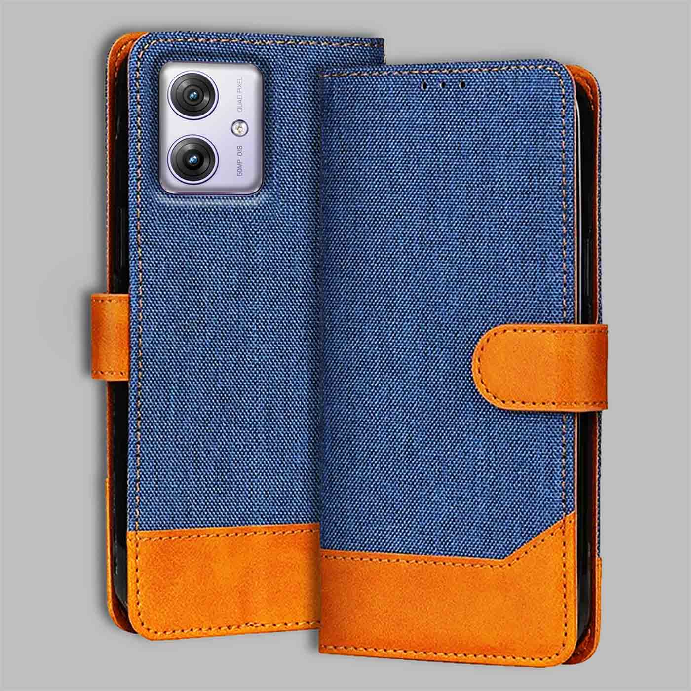 Accesorios Moto G64 5G denim flip cover – Blue – Image 1 #color_