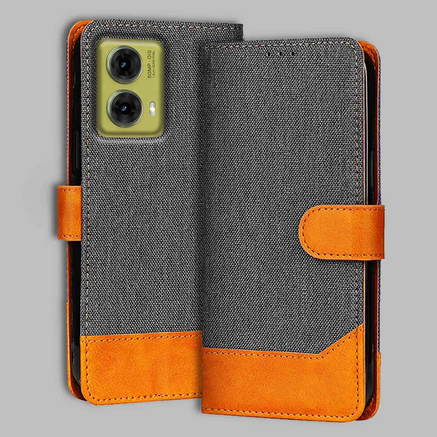 Accesorios Moto G85 5G denim flip cover – Grey – Image 1 #color_