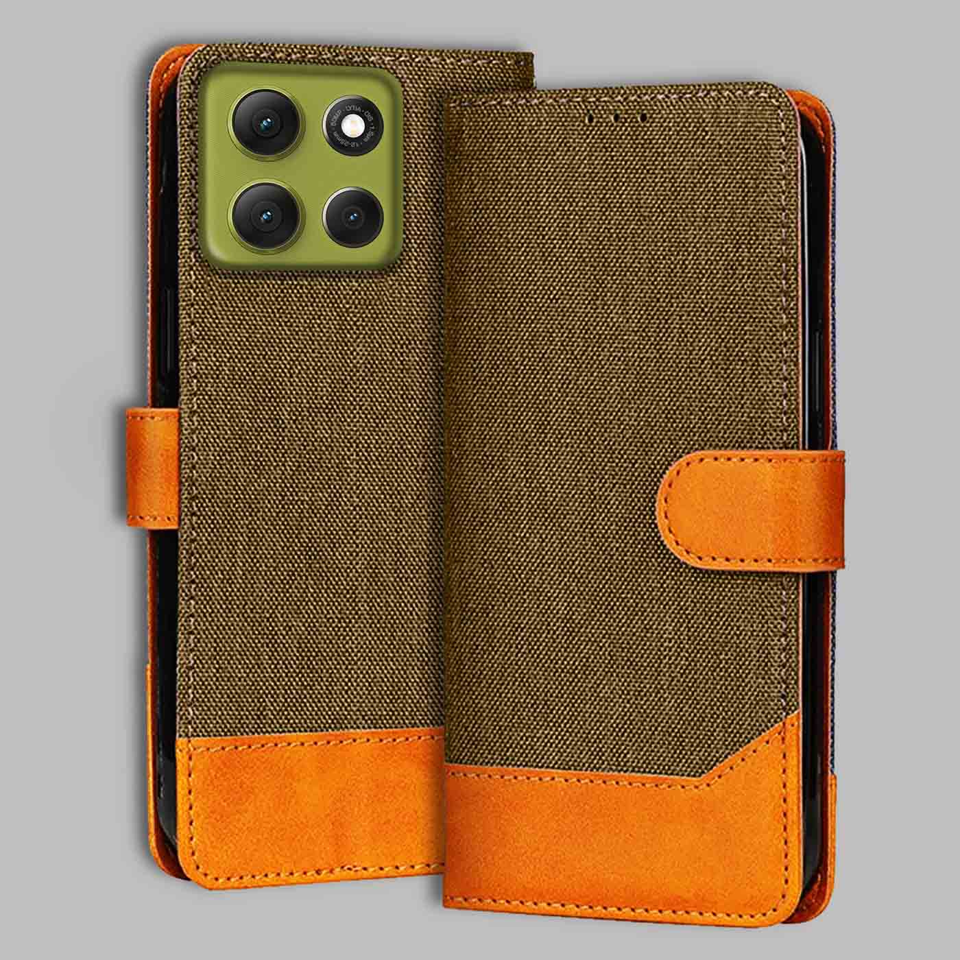 Accesorios Moto G86 Power 5G denim flip cover – Dark Brown – Image 1 #color_dark b