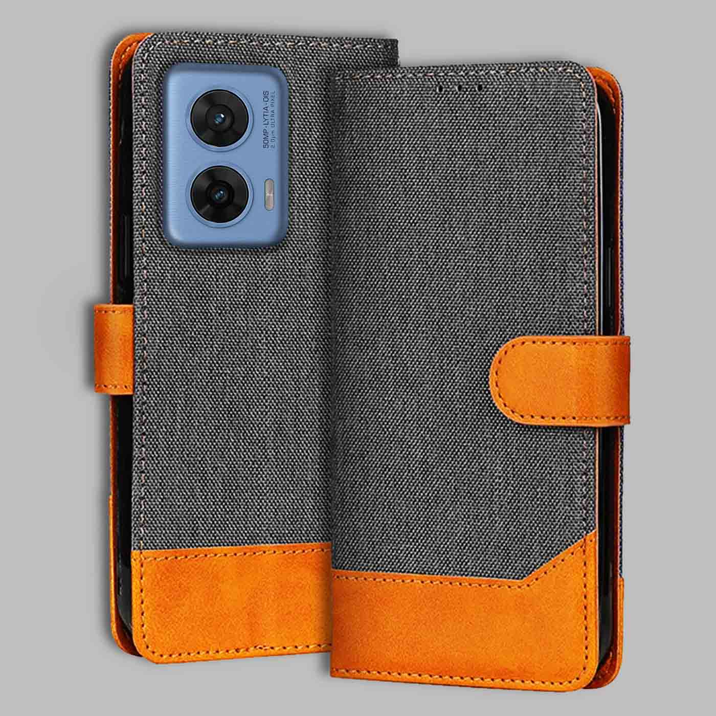 Accesorios Moto G96 5G denim flip cover – Grey – Image 1 #color_