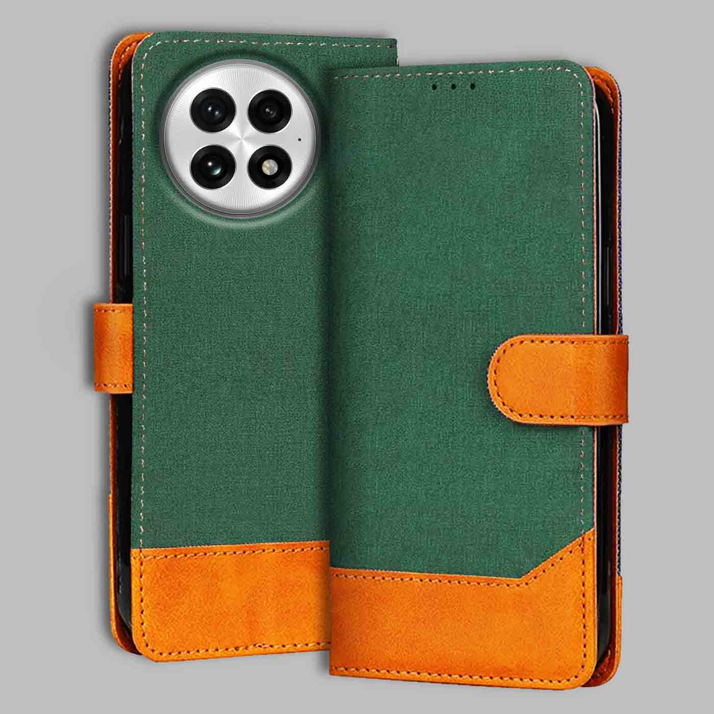 Accesorios Oneplus 13 denim flip cover – Green – Image 1 #color_g