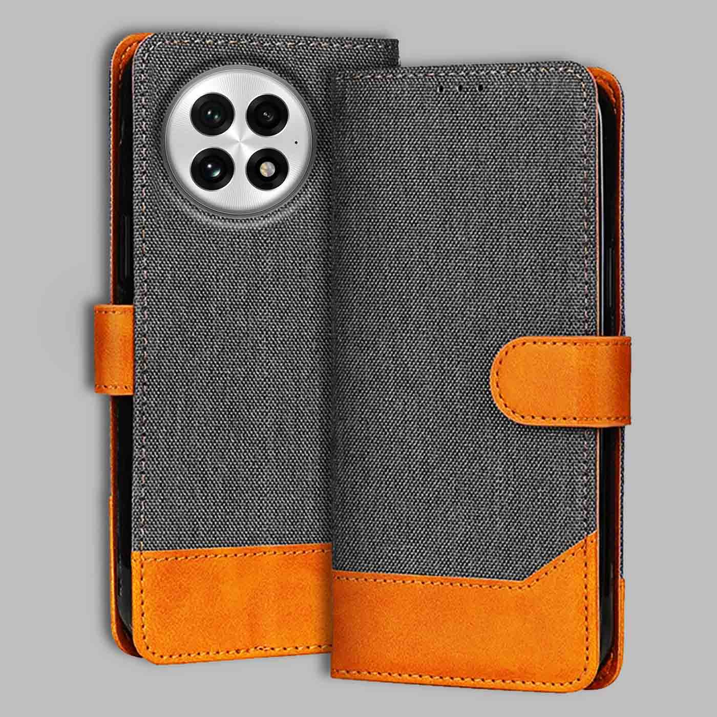 Accesorios Oneplus 13 denim flip cover – Grey – Image 1 #color_