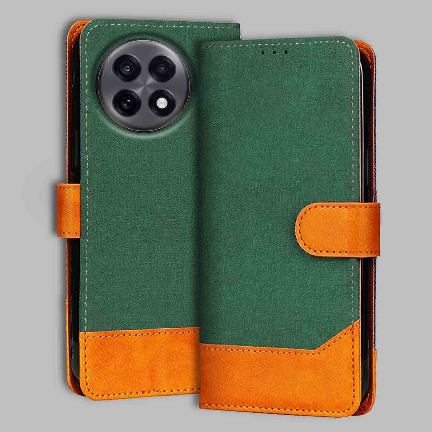 Accesorios Oneplus 13R denim flip cover – Green – Image 1 #color_g