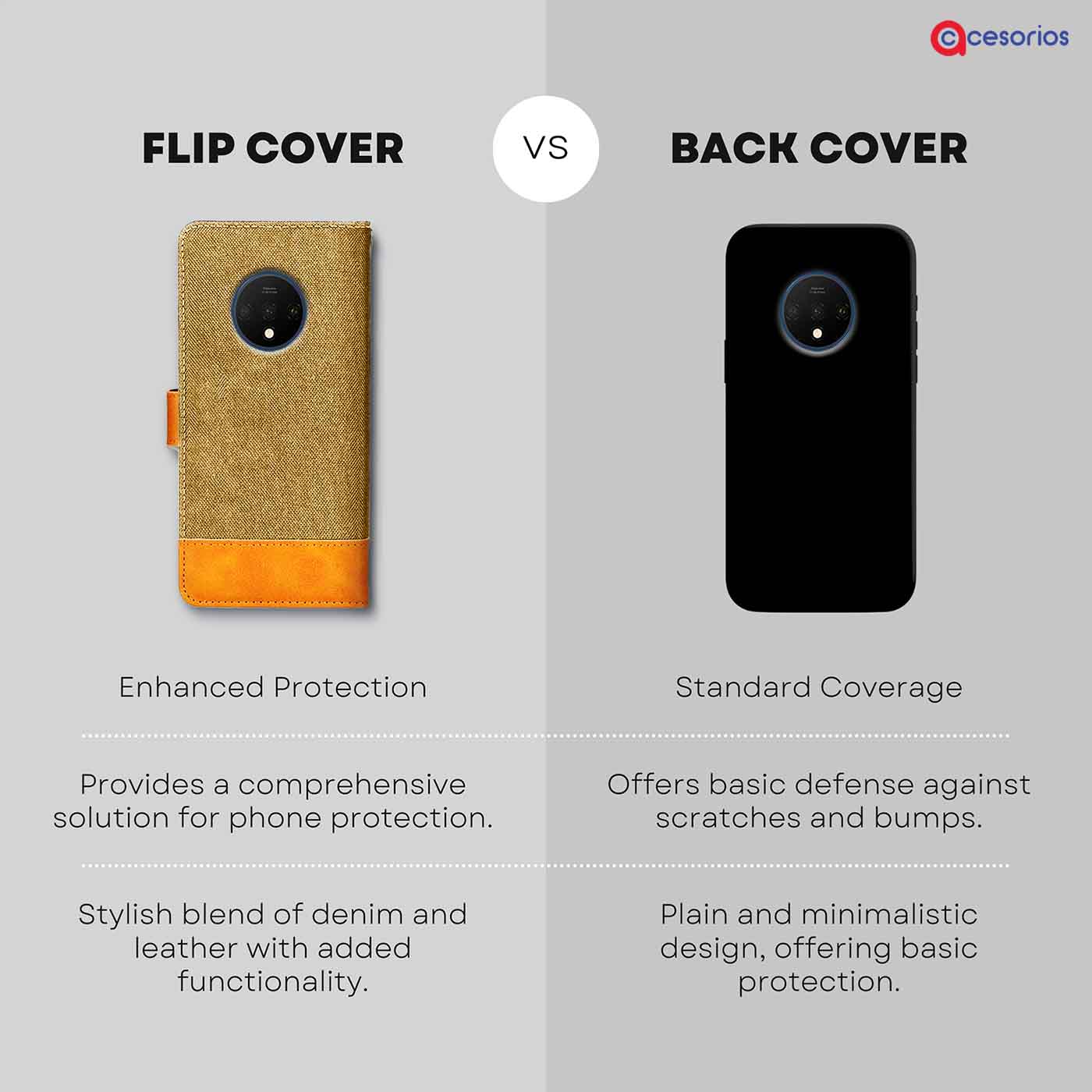 Accesorios Oneplus 7T denim flip cover – Light Brown – Image 8 #color_light b