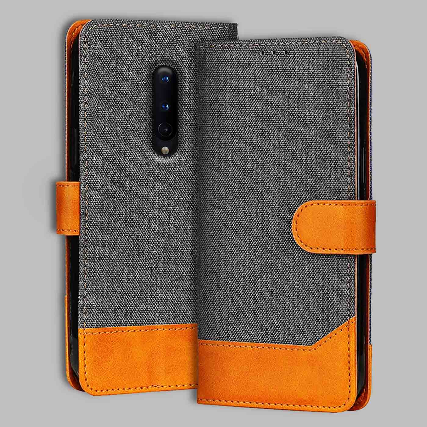 Accesorios Oneplus 8 denim flip cover – Grey – Image 1 #color_