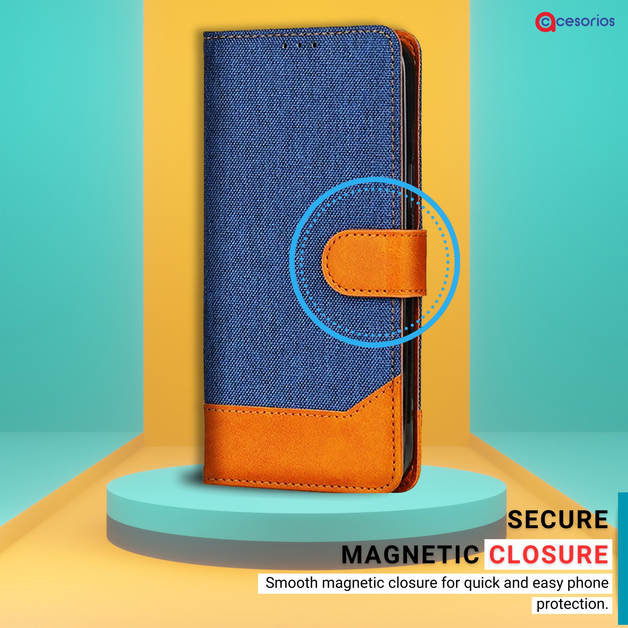 Accesorios Oneplus Nord Ce 5 denim flip cover – Blue – Image 6 #color_blue
