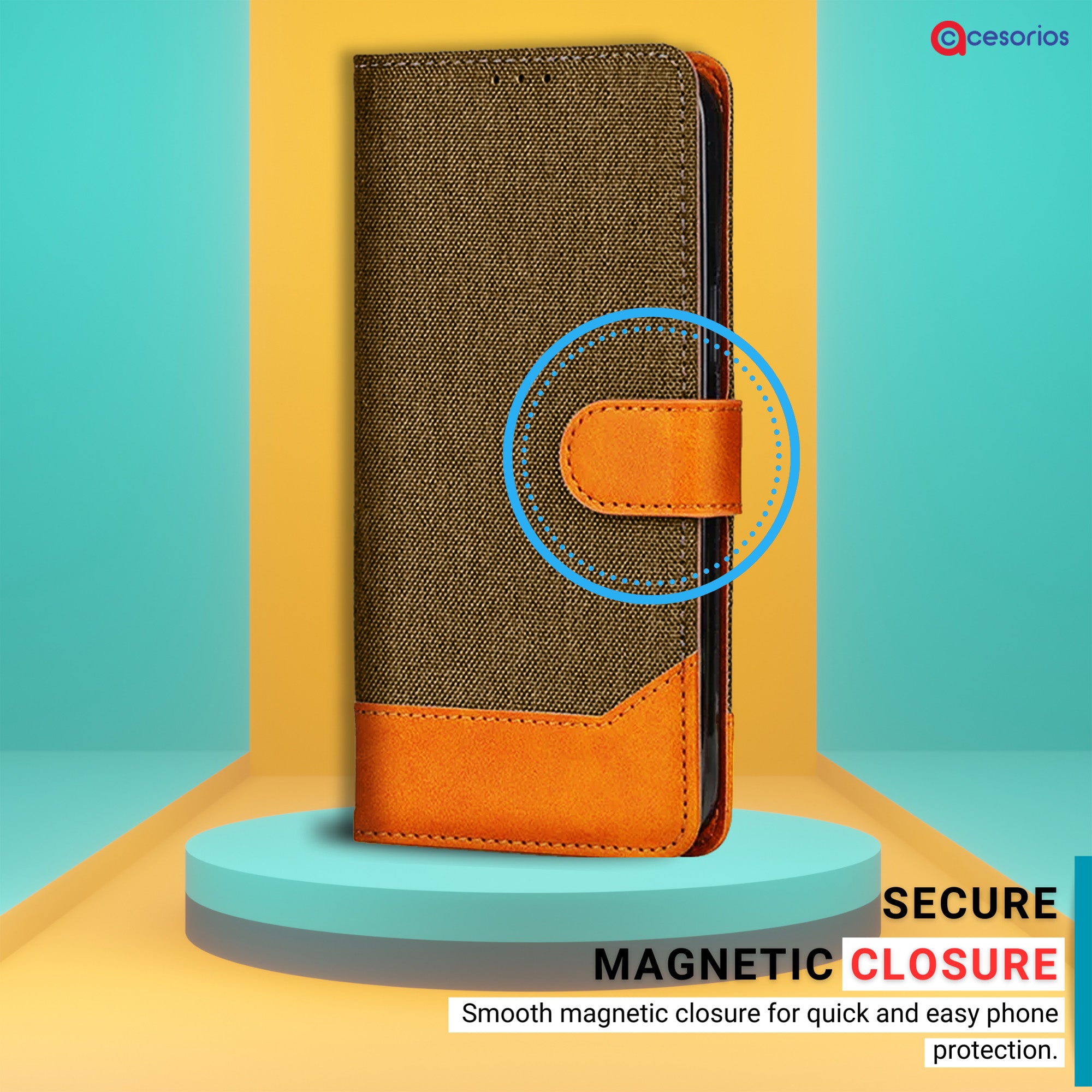 Accesorios Oneplus Nord Ce 5 denim flip cover – Dark Brown – Image 6 #color_dark brown