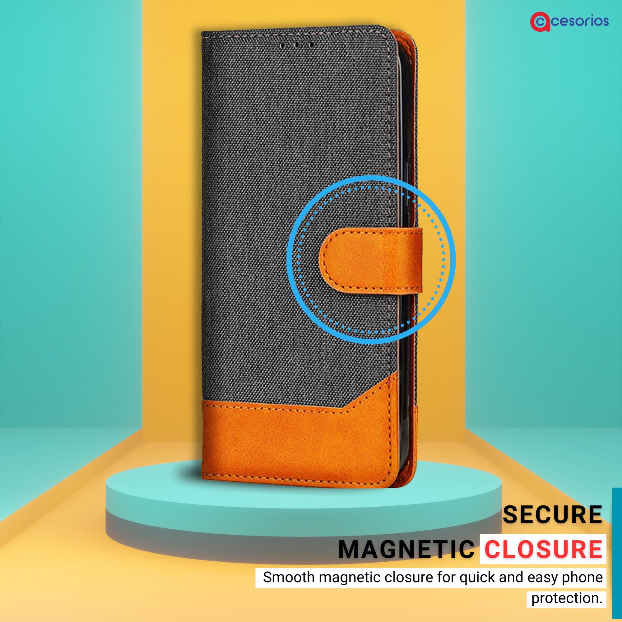 Accesorios Oneplus Nord Ce 5 denim flip cover – Grey – Image 6 #color_grey
