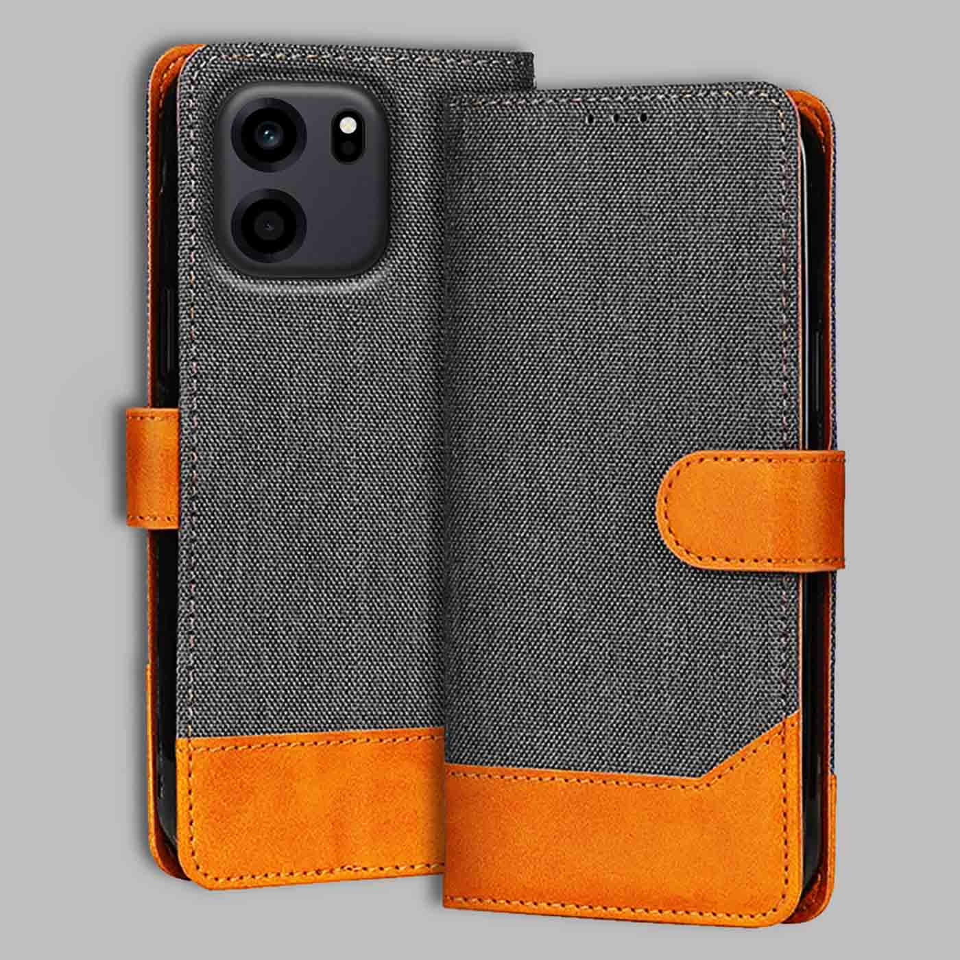 OnePlus Nord CE 6 5G flip cover in Grey — front view by Accesorios