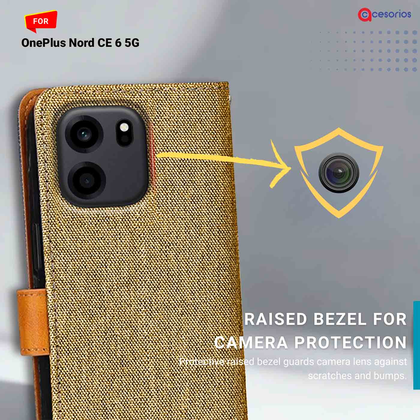 Denim & Leather back panel — OnePlus Nord CE 6 5G mobile case