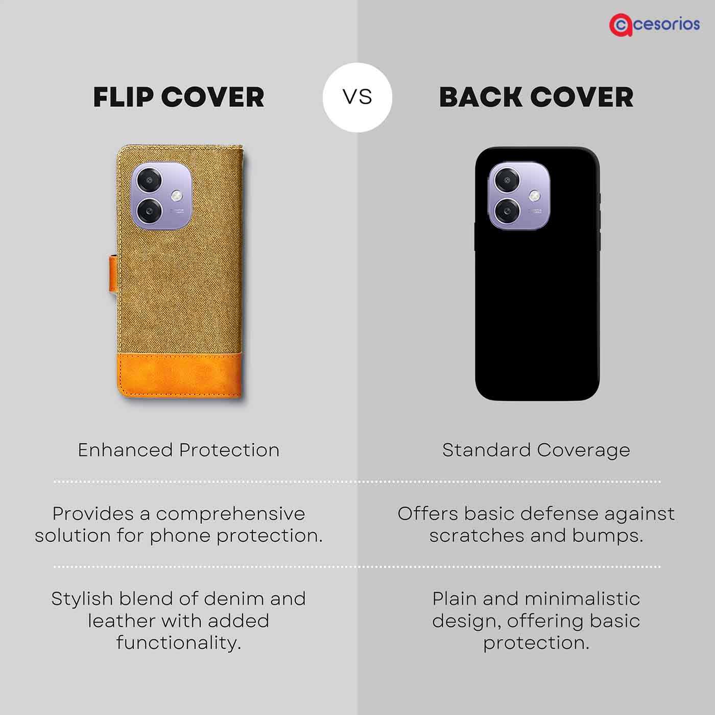 Accesorios Oppo A3X 5G denim flip cover – Light Brown – Image 8 #color_light b