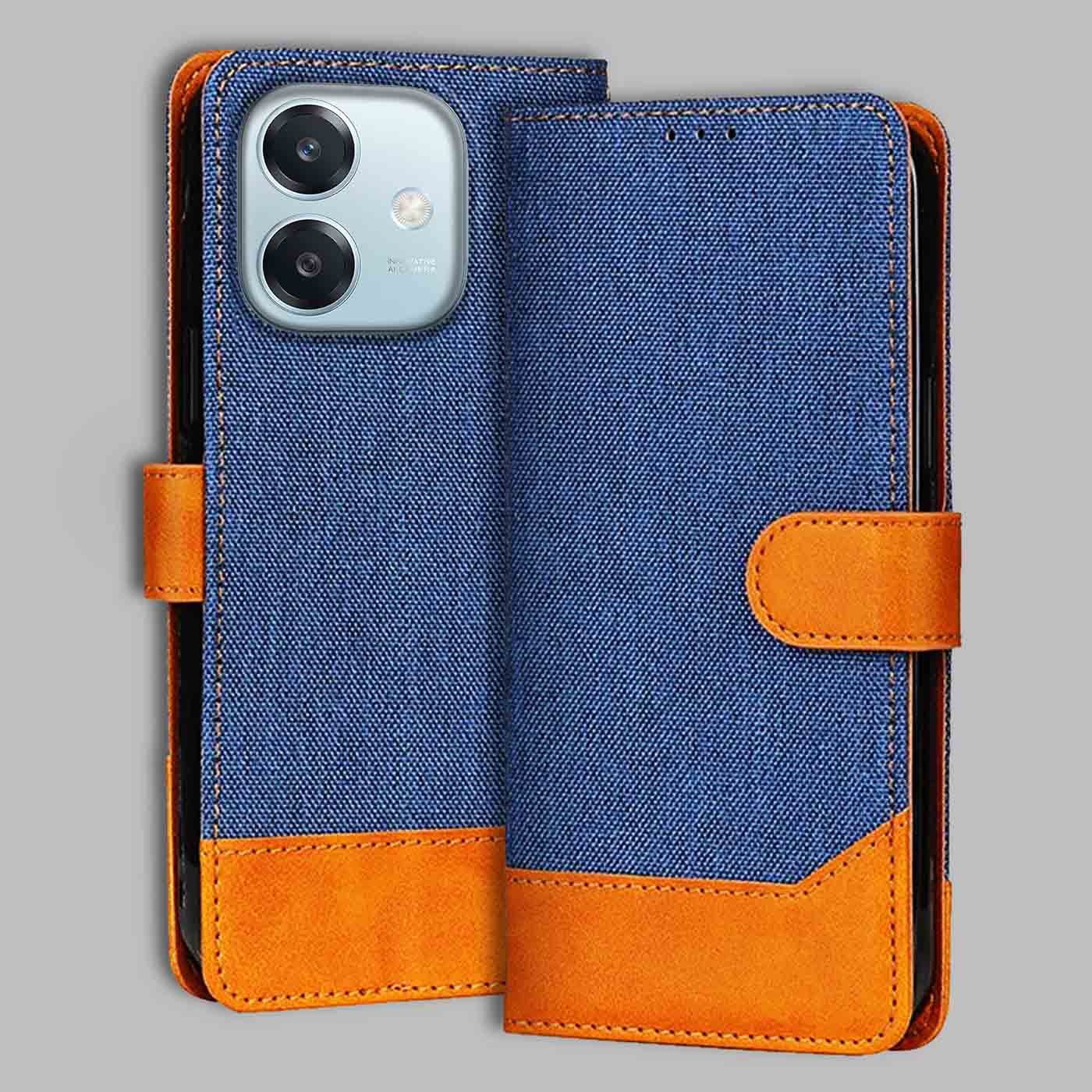 Accesorios Oppo A3 5G denim flip cover – Blue – Image 1 #color_