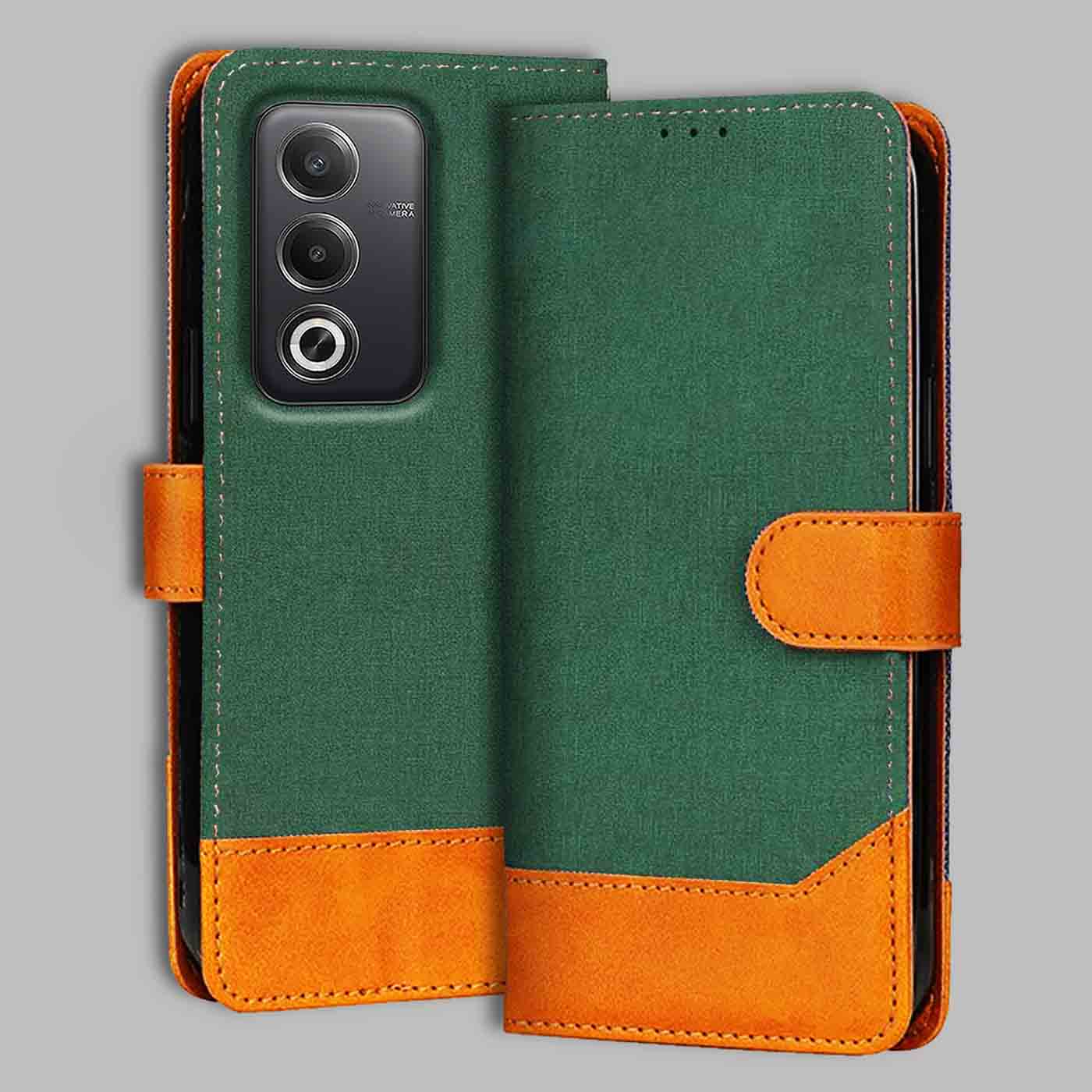 Accesorios Oppo A3 Pro 5G denim flip cover – Green – Image 1 #color_g