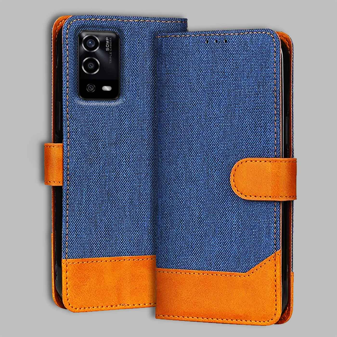 Accesorios Oppo A55 denim flip cover – Blue – Image 1 #color_