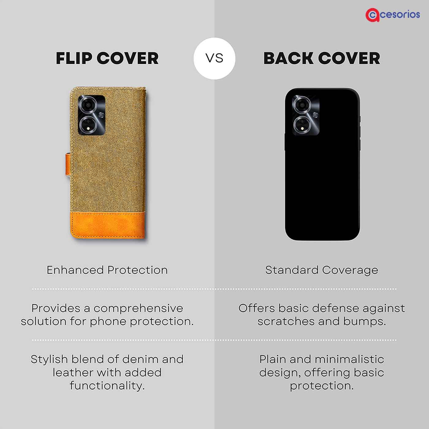 Accesorios Oppo A59 5G denim flip cover – Light Brown – Image 8 #color_light b