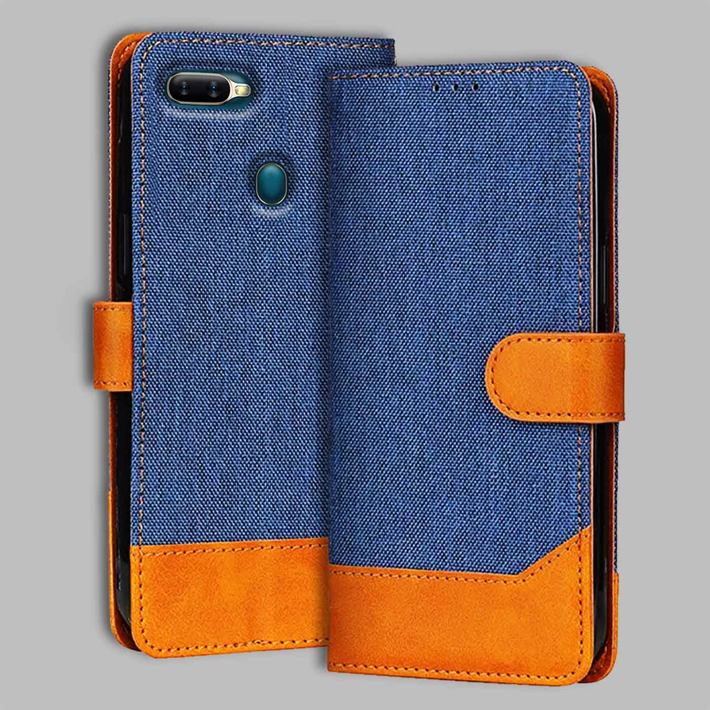 Accesorios Oppo A5S denim flip cover – Blue – Image 1 #color_