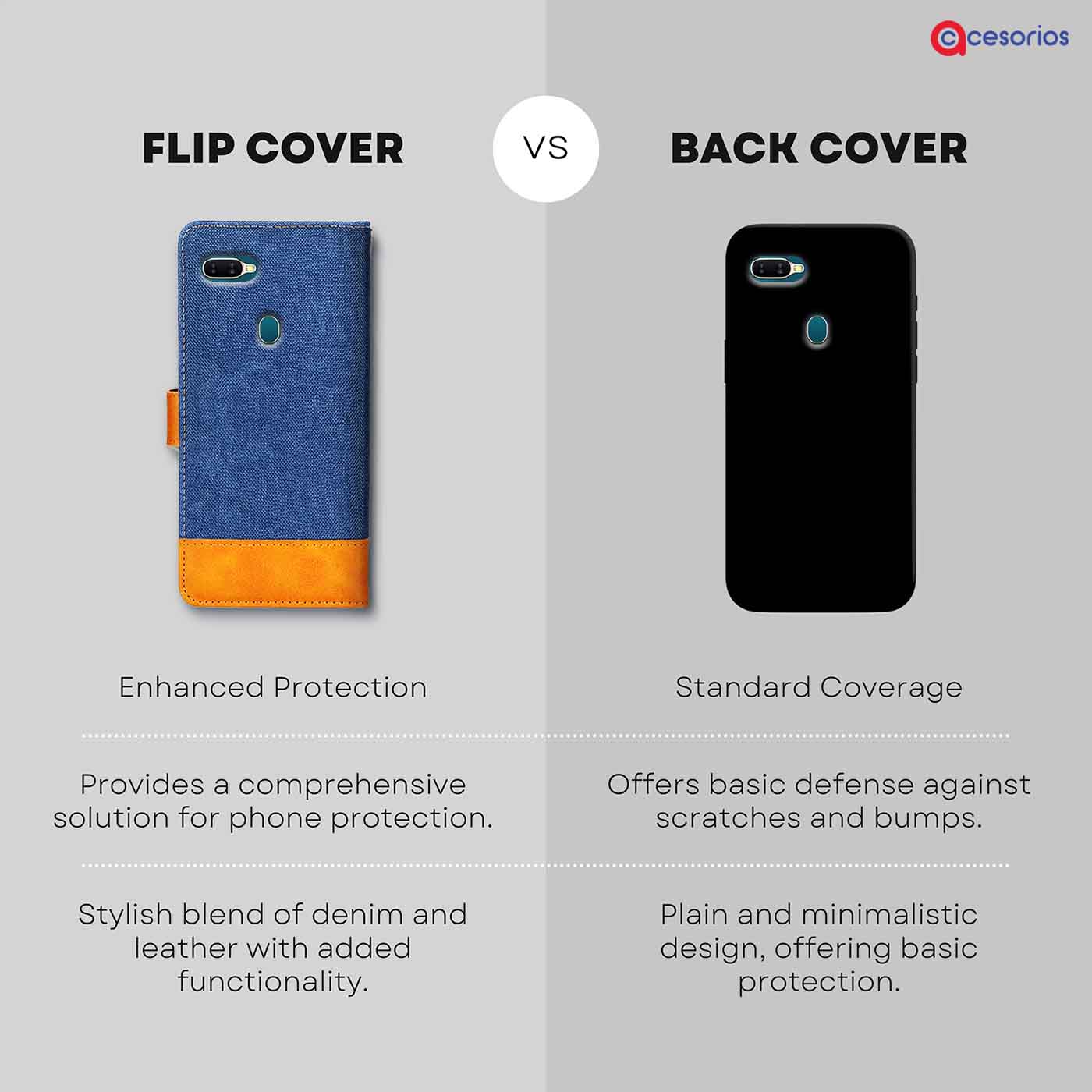 Accesorios Oppo A5S denim flip cover – Blue – Image 8 #color_