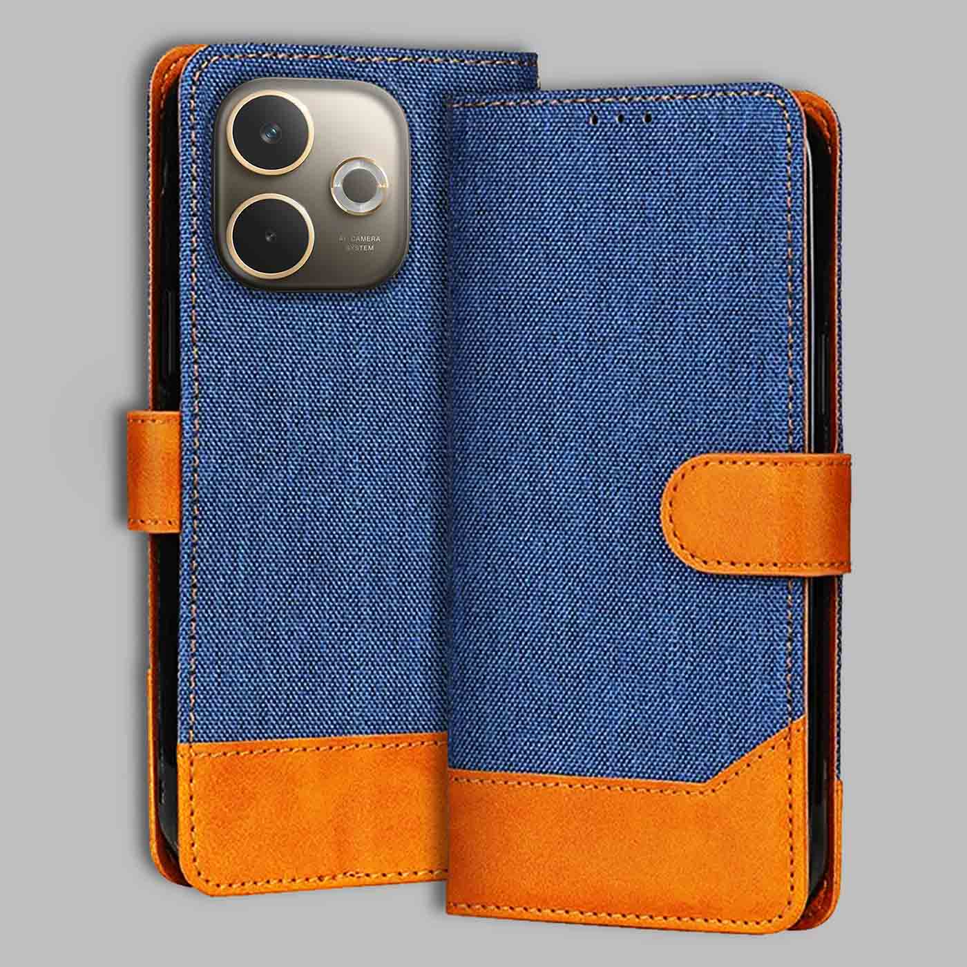 Accesorios Oppo A5 Pro 5G denim flip cover – Blue – Image 1 #color_