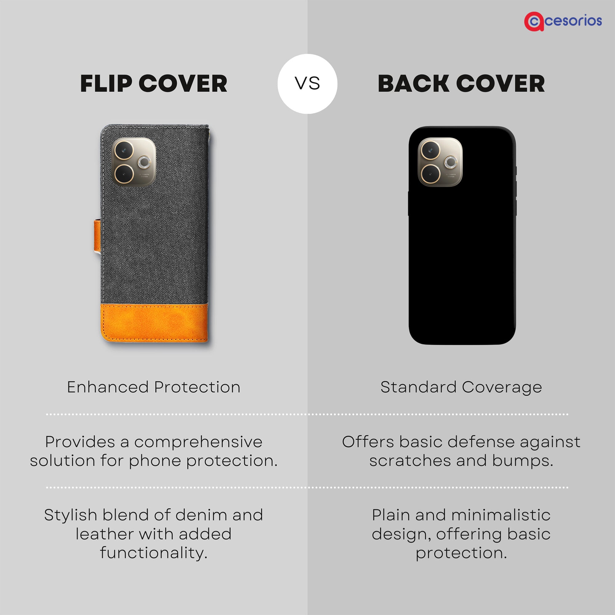 Accesorios Oppo A5 Pro 5G denim flip cover – Grey – Image 8 #color_grey