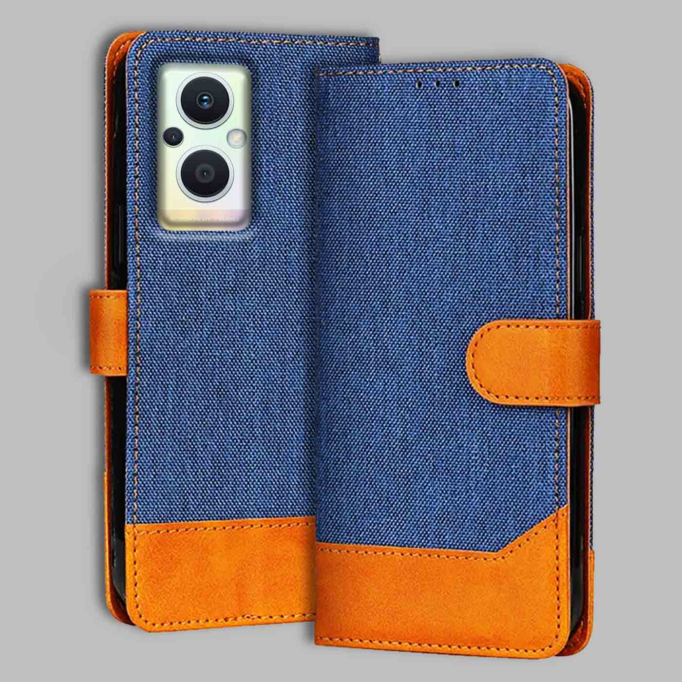 Accesorios Oppo F21 Pro 5G denim flip cover – Blue – Image 1 #color_