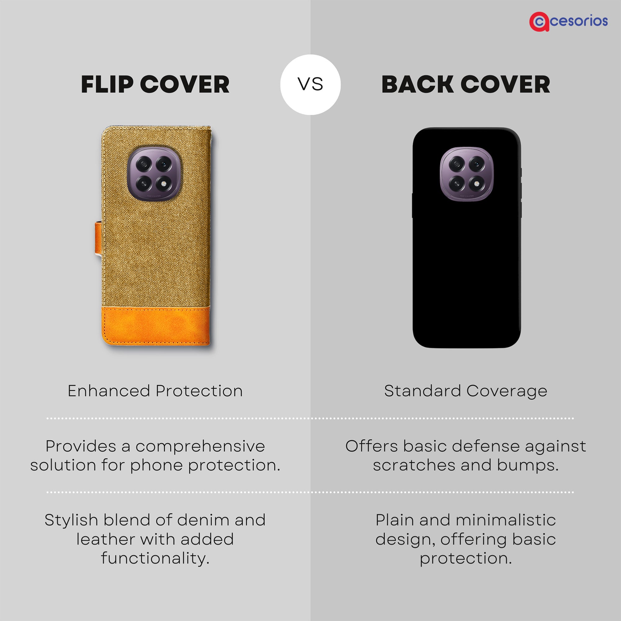 Accesorios Oppo F29 5G denim flip cover – Light Brown – Image 8 #color_light brown