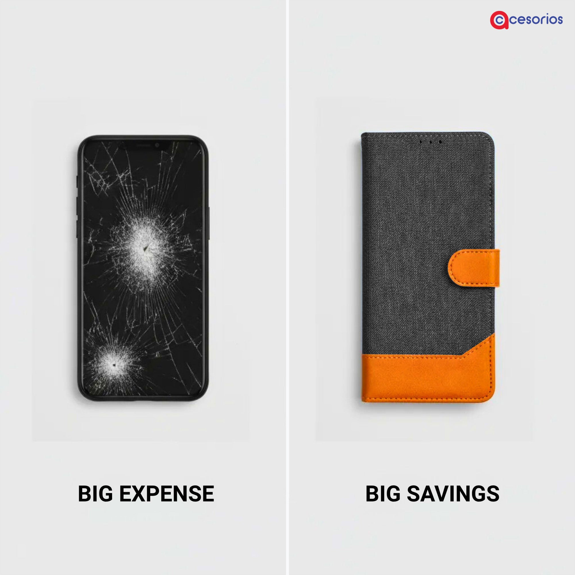 Accesorios Oppo F31 5G denim flip cover – Grey – Image 5 #color_