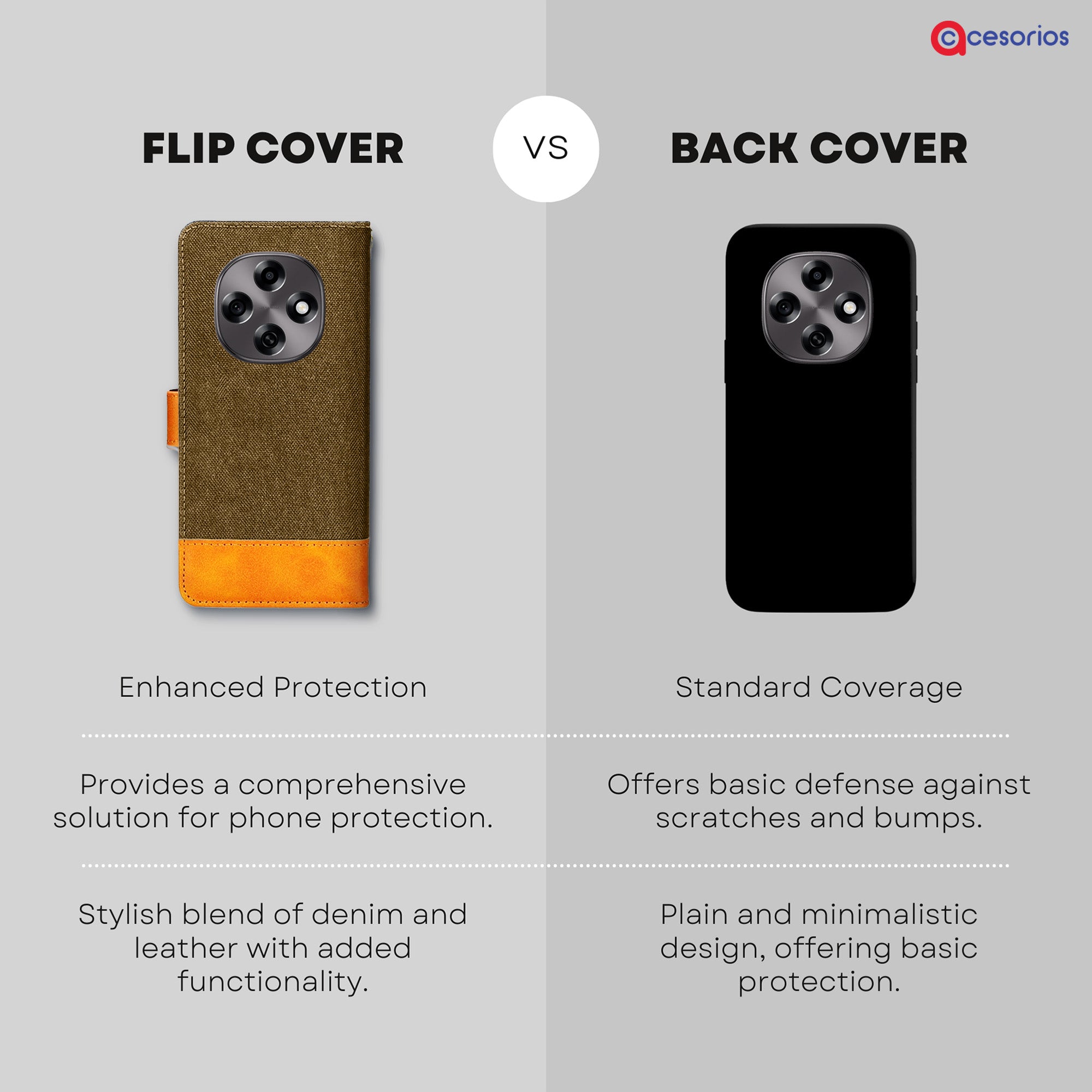 Accesorios Oppo F31 Pro 5G denim flip cover – Dark Brown – Image 8 #color_dark b