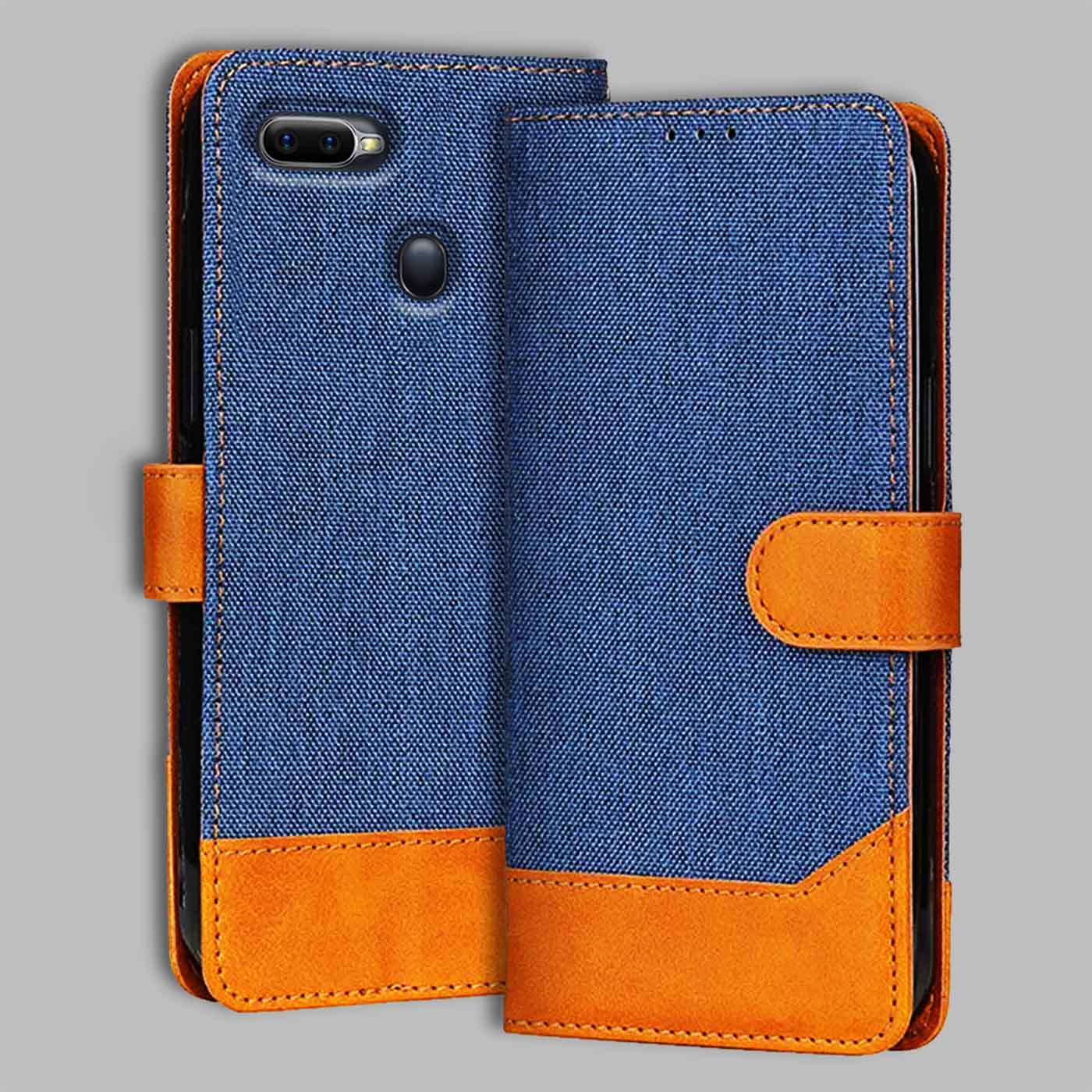 Accesorios Oppo F9 denim flip cover – Blue – Image 1 #color_