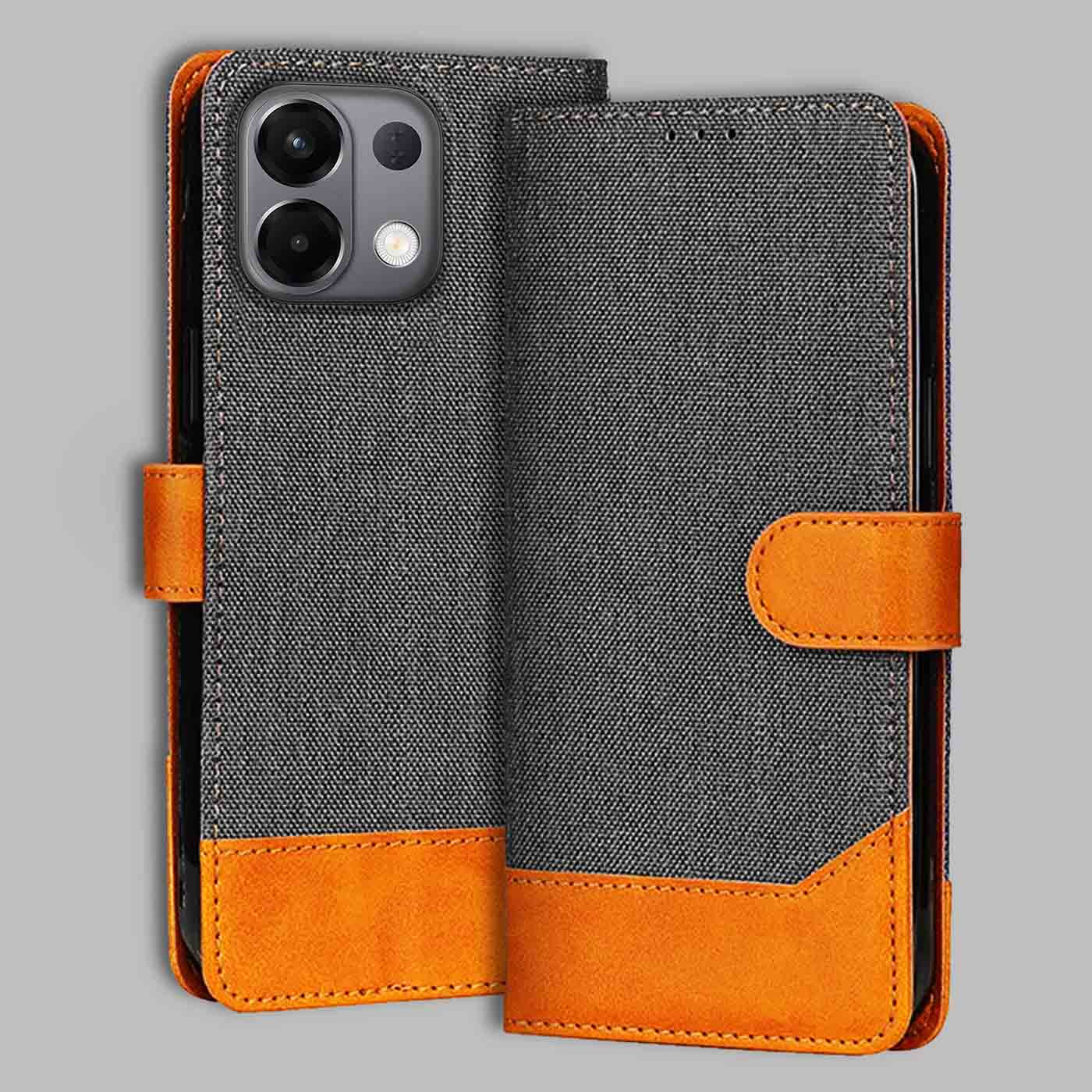 Accesorios Oppo K13 5G denim flip cover – Grey – Image 1 #color_
