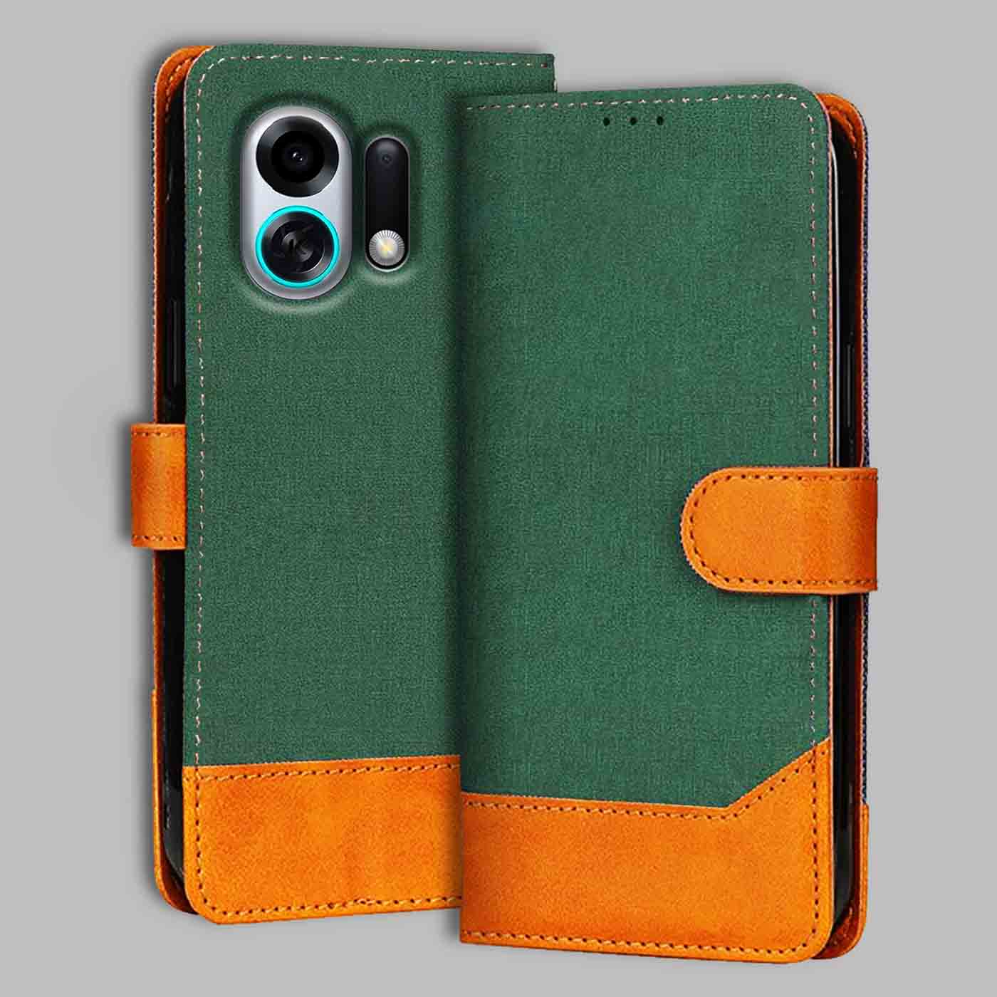 Oppo K13 Turbo Pro 5G flip cover in Green — front view by Accesorios