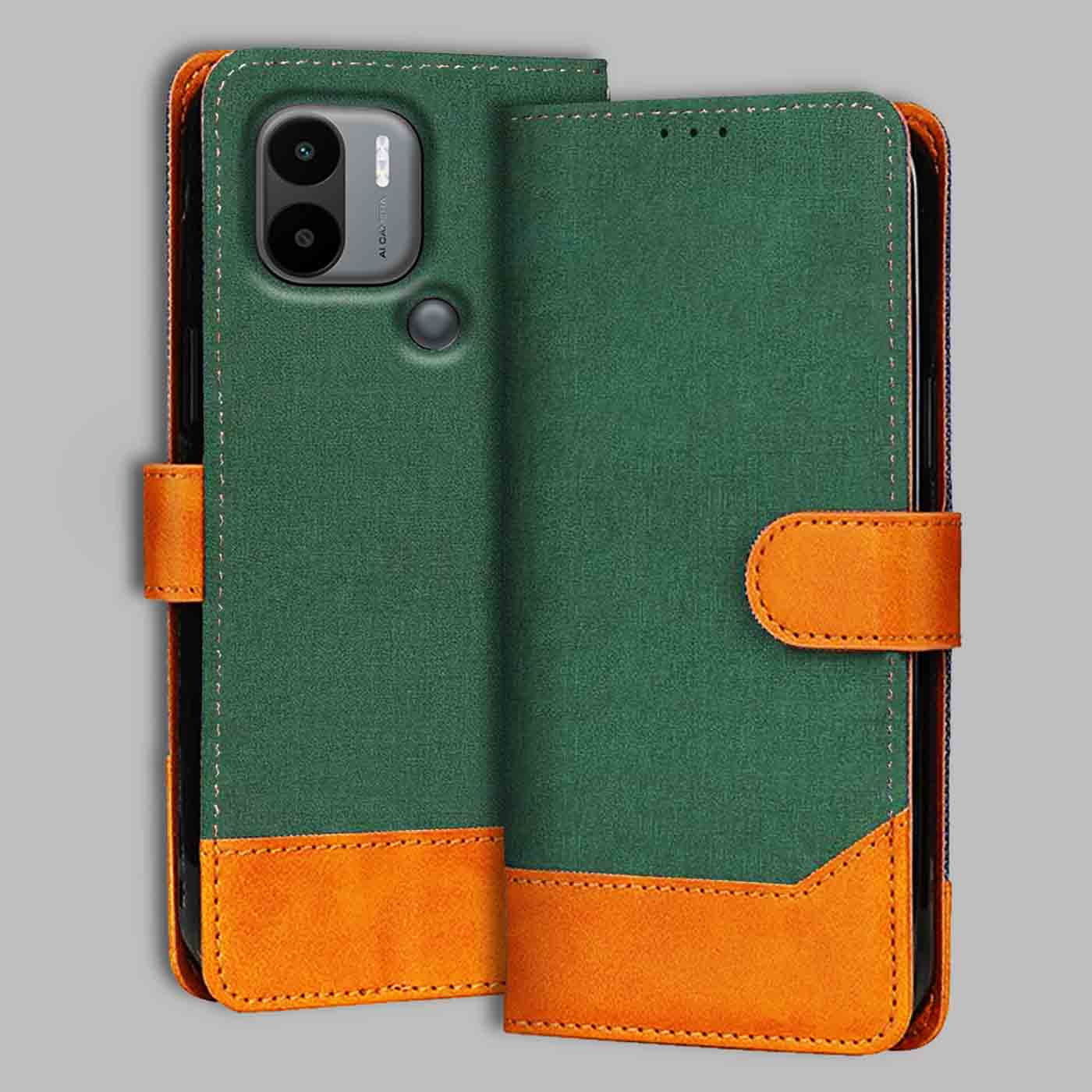 Accesorios Poco C51 denim flip cover – Green – Image 1 #color_g