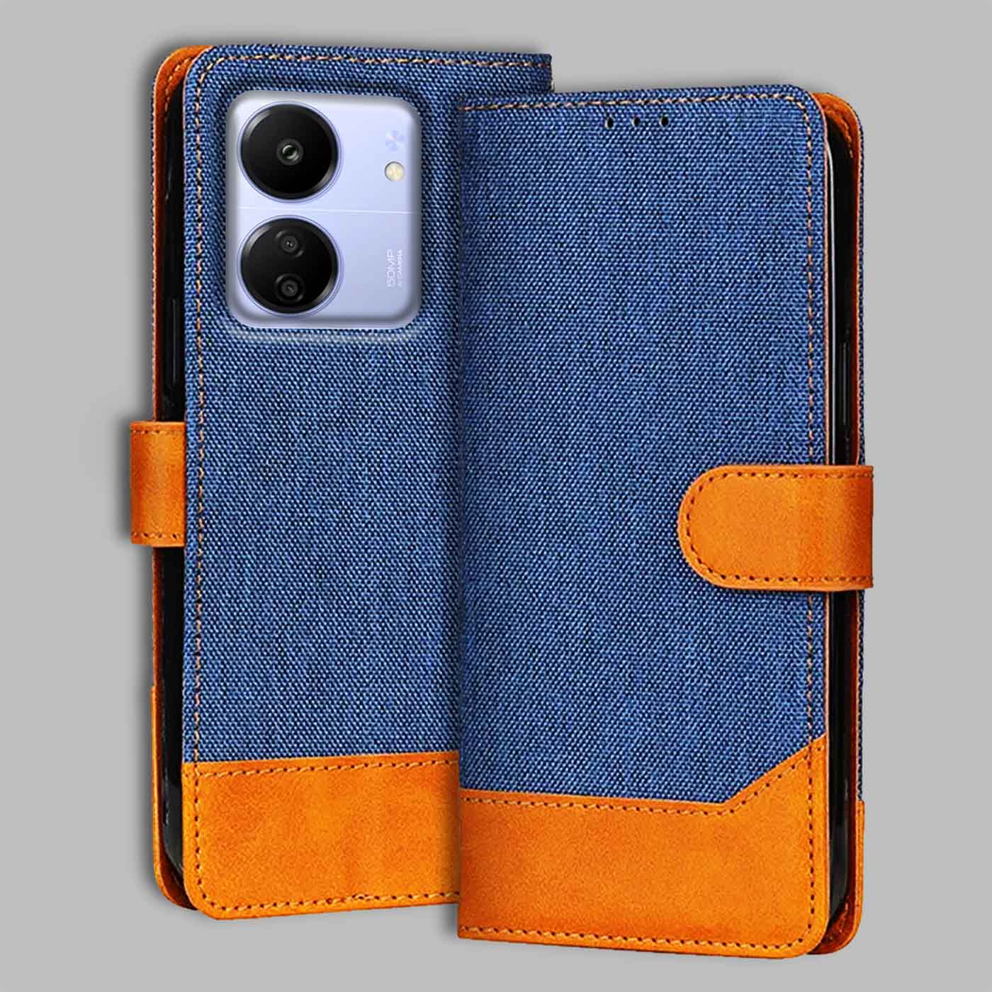 Accesorios Poco C65 denim flip cover – Blue – Image 1 #color_