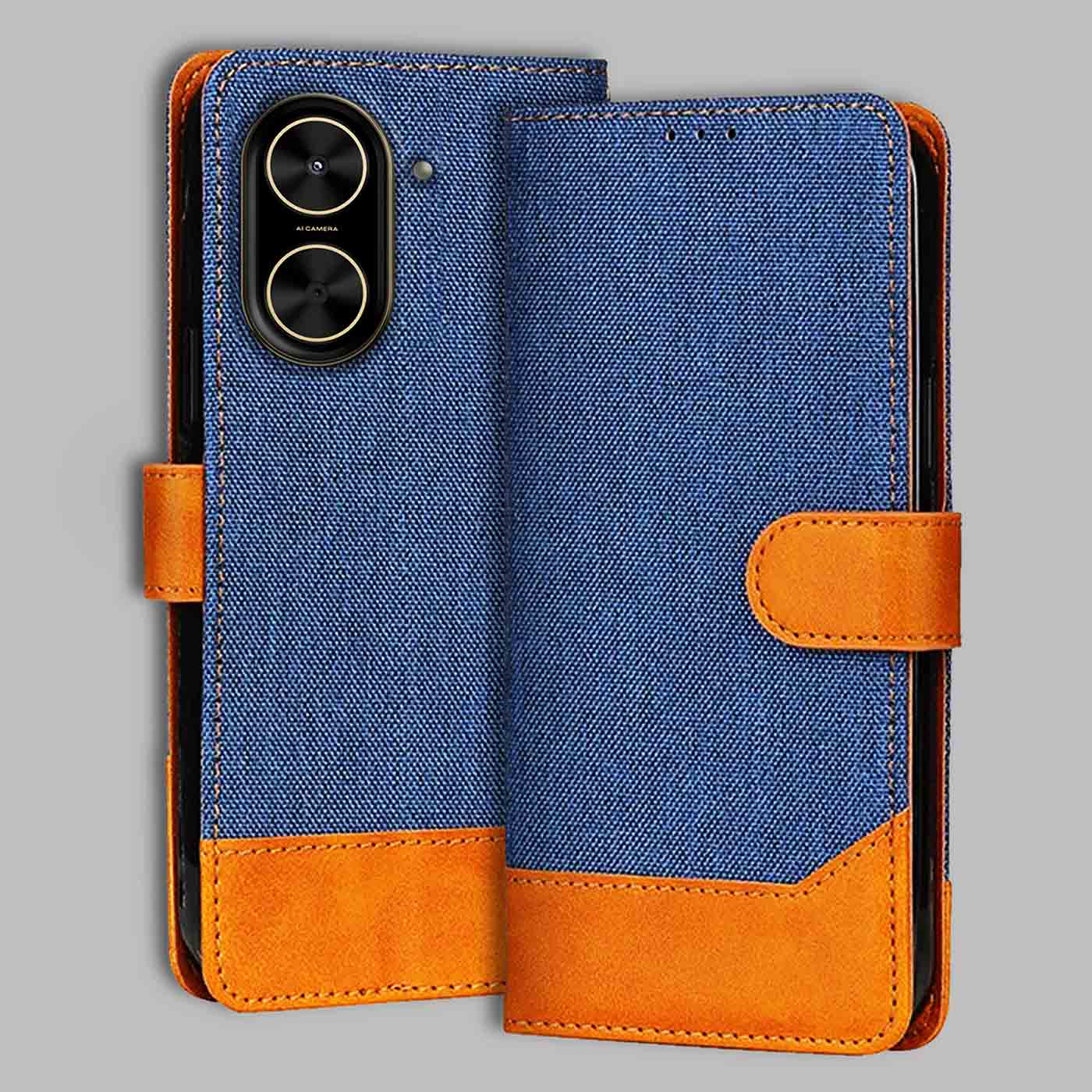 Accesorios Poco C71 5G denim flip cover – Blue – Image 1 #color_