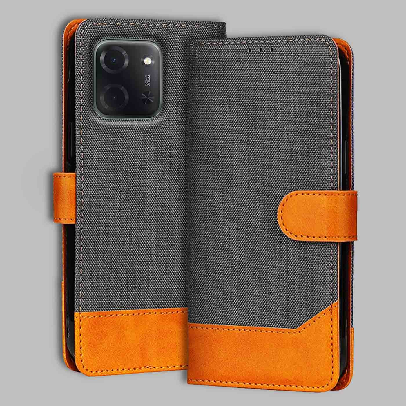 Accesorios Poco C85 5G denim flip cover – Grey – Image 1 #color_