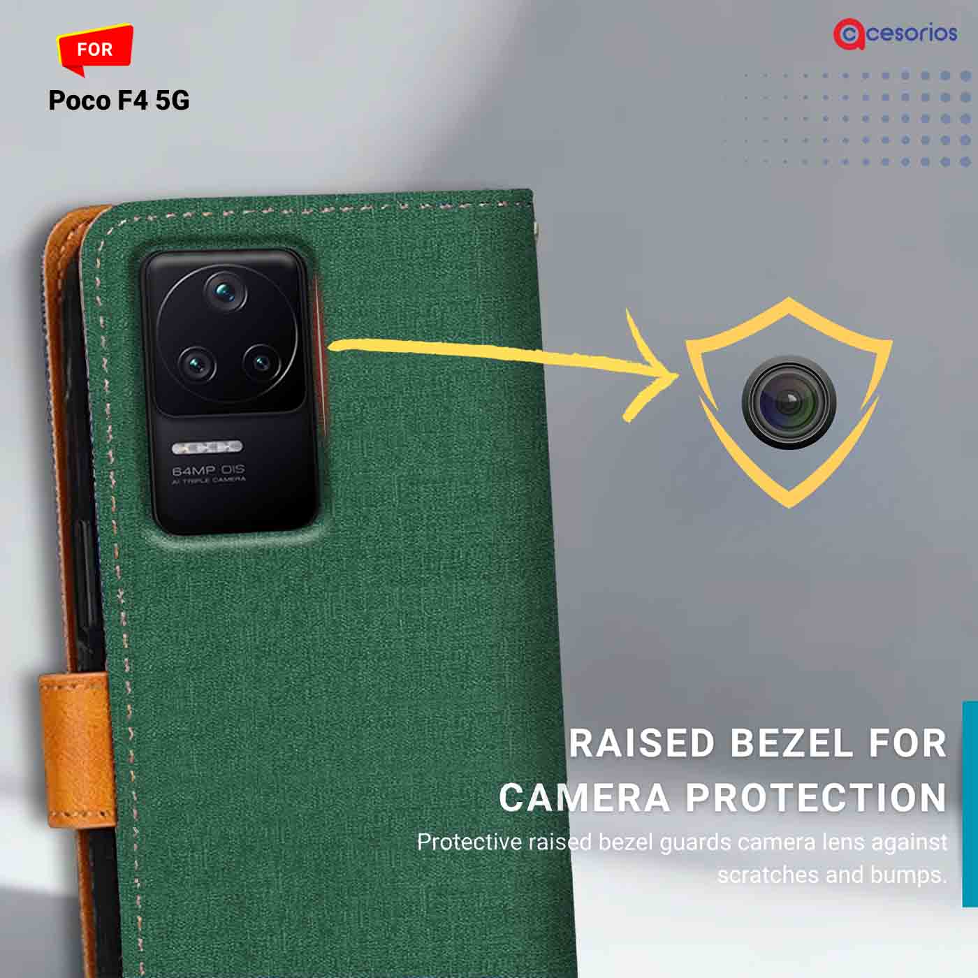 Canvas & Suede back panel — Poco F4 5G in Green mobile case