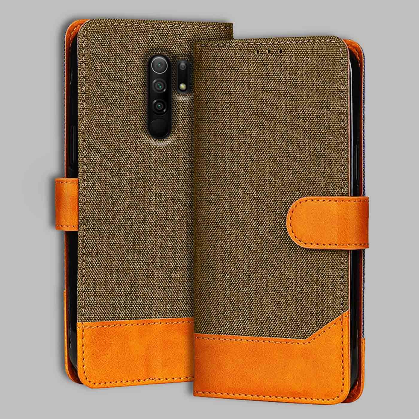 Accesorios Poco M2 denim flip cover – Dark Brown – Image 1 #color_dark b