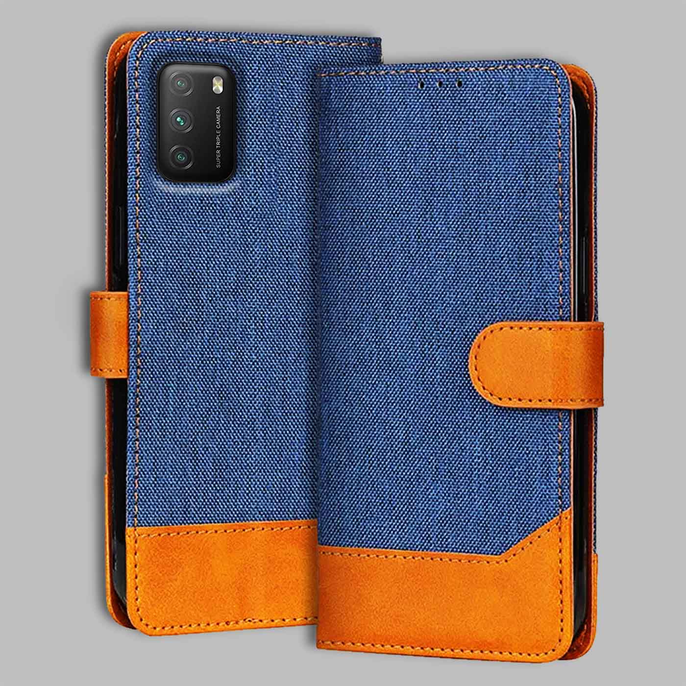 Accesorios Poco M3 denim flip cover – Blue – Image 1 #color_