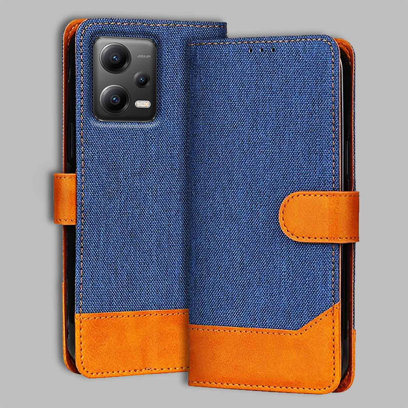 Accesorios Poco X5 5G denim flip cover – Blue – Image 1 #color_