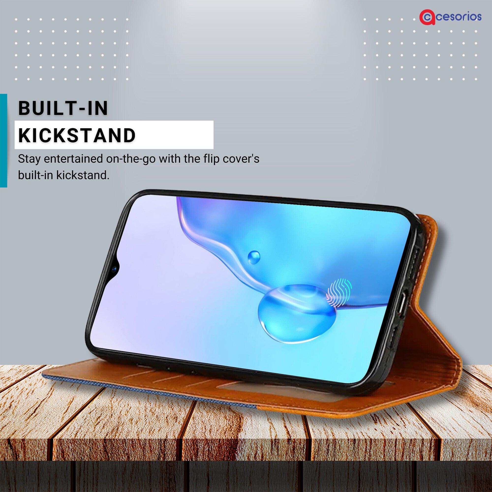 Accesorios Realme X2 denim flip cover – Blue – Image 4 #color_blue